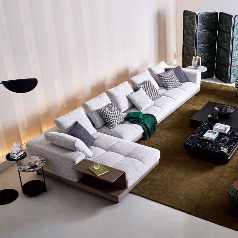GS0038 Sofa Module Góc Dài Màu Xám
