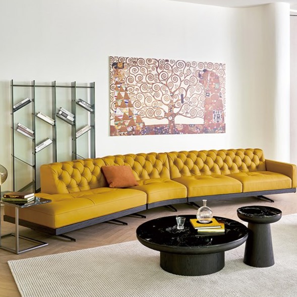 GS0034 Sofa Băng Dài Màu Vàng Mù Tạt